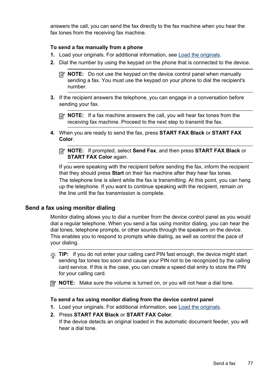 Send a fax using monitor dialing | HP Officejet Pro 8500 User Manual | Page 81 / 306