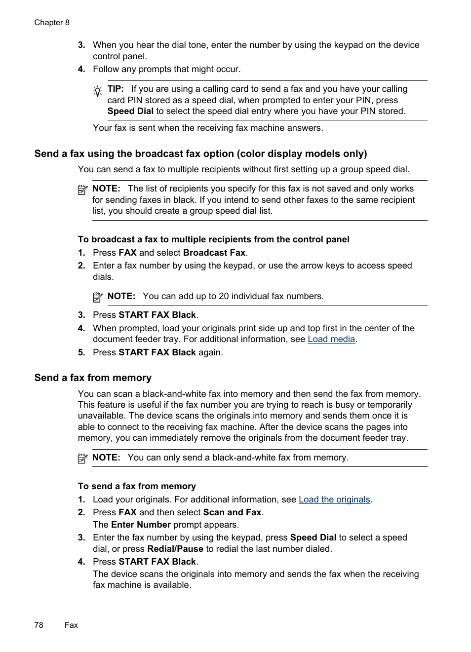 Send a fax from memory | HP Officejet Pro 8500 User Manual | Page 82 / 306