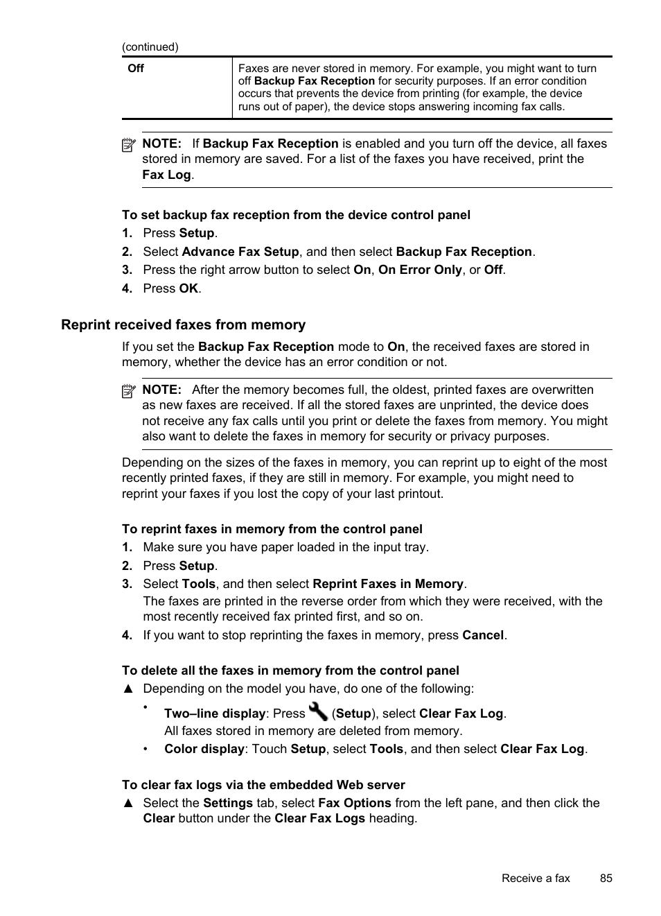 Reprint received faxes from memory | HP Officejet Pro 8500 User Manual | Page 89 / 306