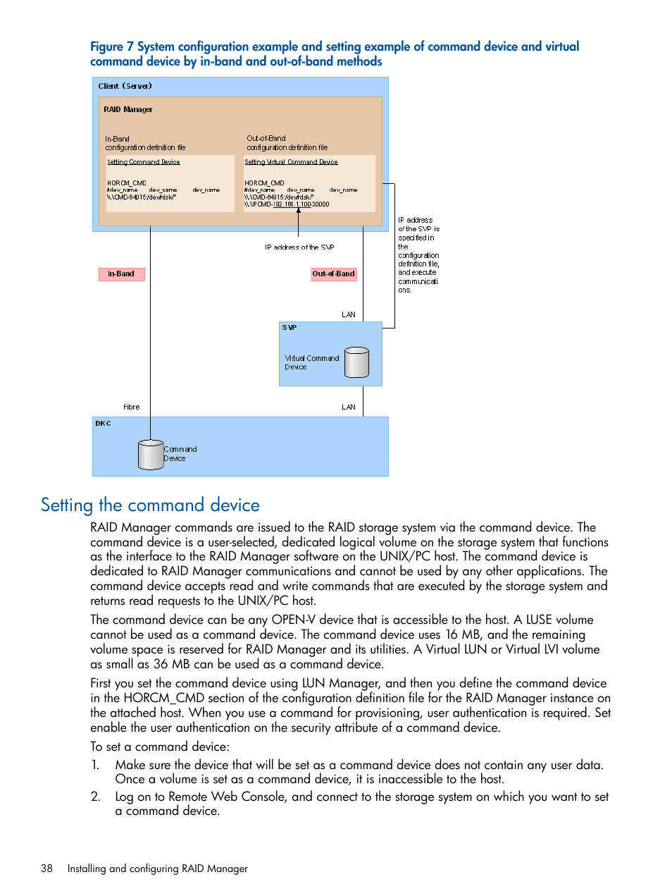 Setting the command device | HP XP P9500 Storage User Manual | Page 38 / 94