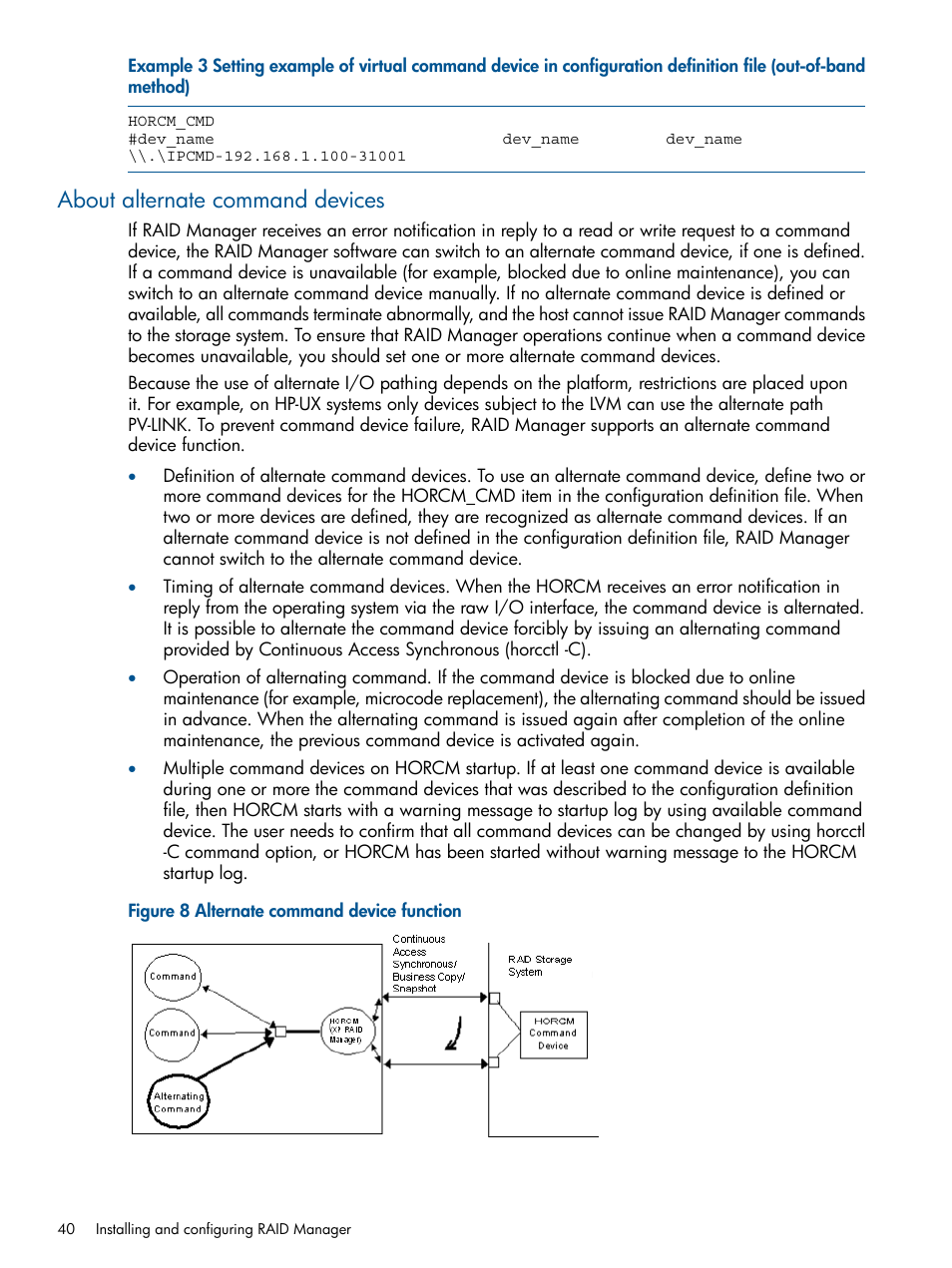 About alternate command devices | HP XP P9500 Storage User Manual | Page 40 / 94