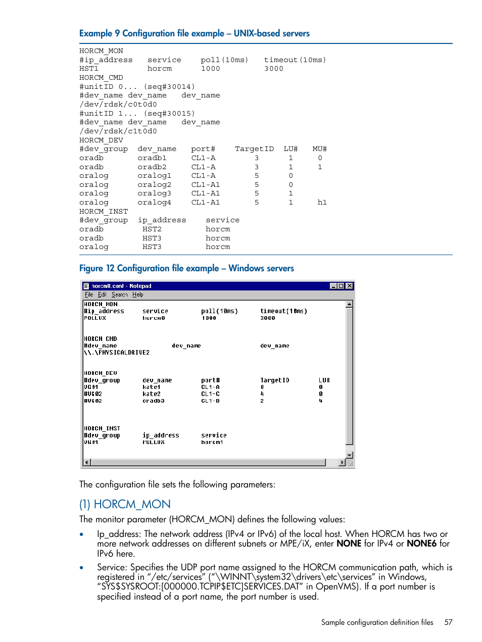 1) horcm_mon | HP XP P9500 Storage User Manual | Page 57 / 94