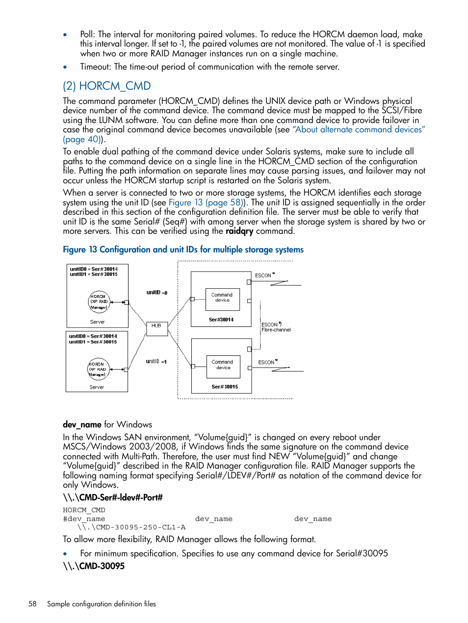 2) horcm_cmd | HP XP P9500 Storage User Manual | Page 58 / 94
