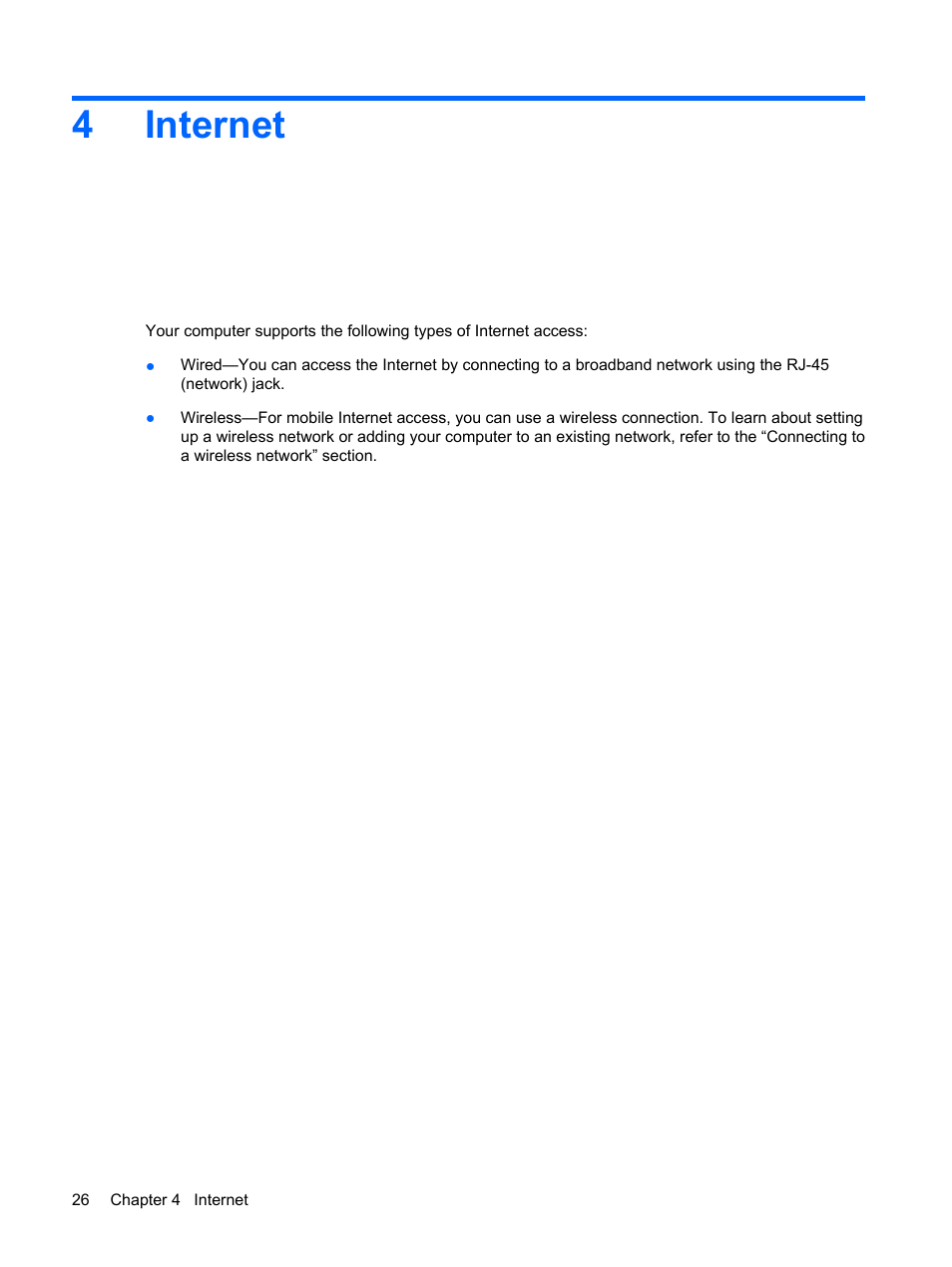 Internet, 4 internet, 4internet | HP Mini 210-1020EH PC User Manual | Page 34 / 94