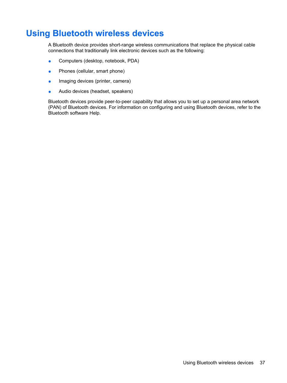 Using bluetooth wireless devices | HP Mini 210-1020EH PC User Manual | Page 45 / 94