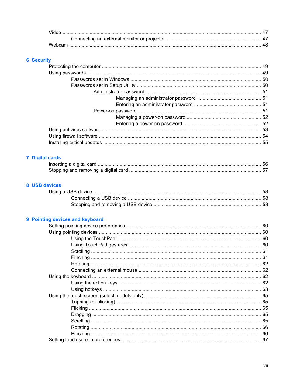 HP Mini 210-1020EH PC User Manual | Page 7 / 94
