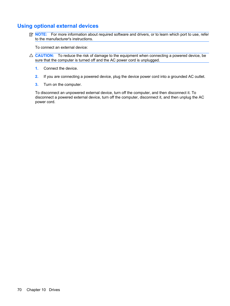 Using optional external devices | HP Mini 210-1020EH PC User Manual | Page 78 / 94