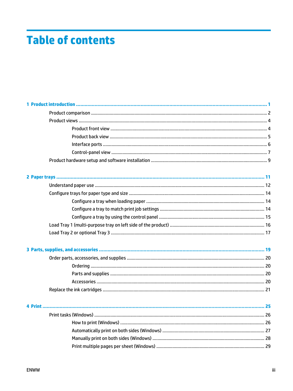 HP Officejet Enterprise Color X555 Printer series User Manual | Page 5 / 102