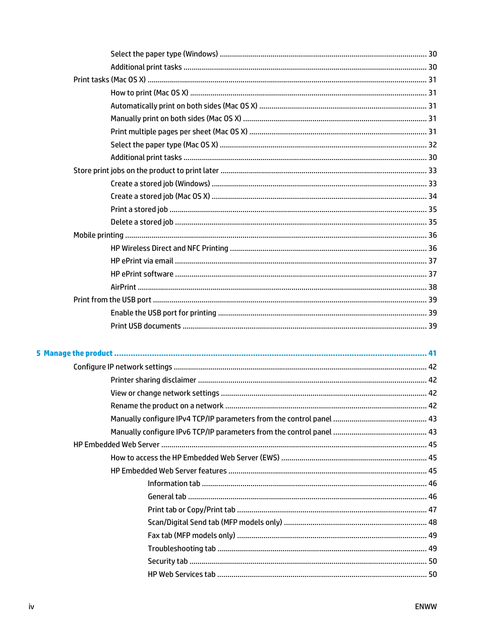 HP Officejet Enterprise Color X555 Printer series User Manual | Page 6 / 102