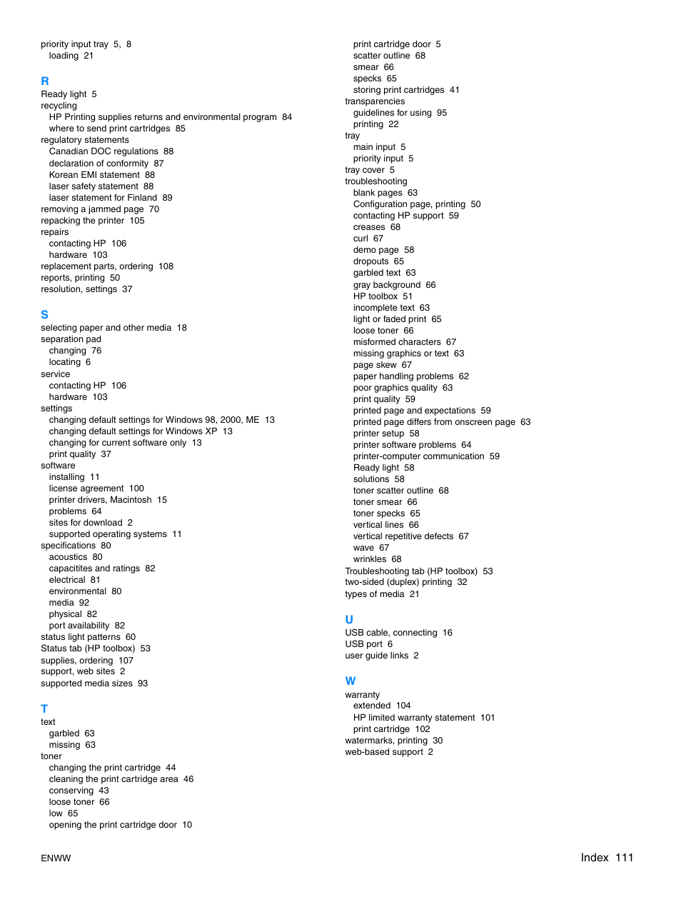 HP LaserJet 1015 Printer User Manual | Page 119 / 122