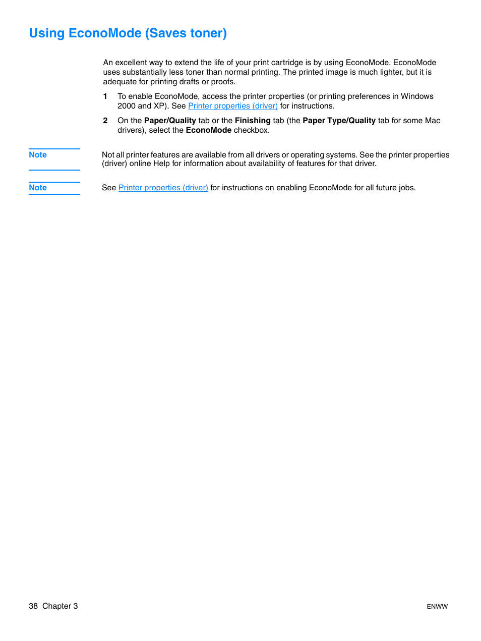 Using economode (saves toner) | HP LaserJet 1015 Printer User Manual | Page 46 / 122