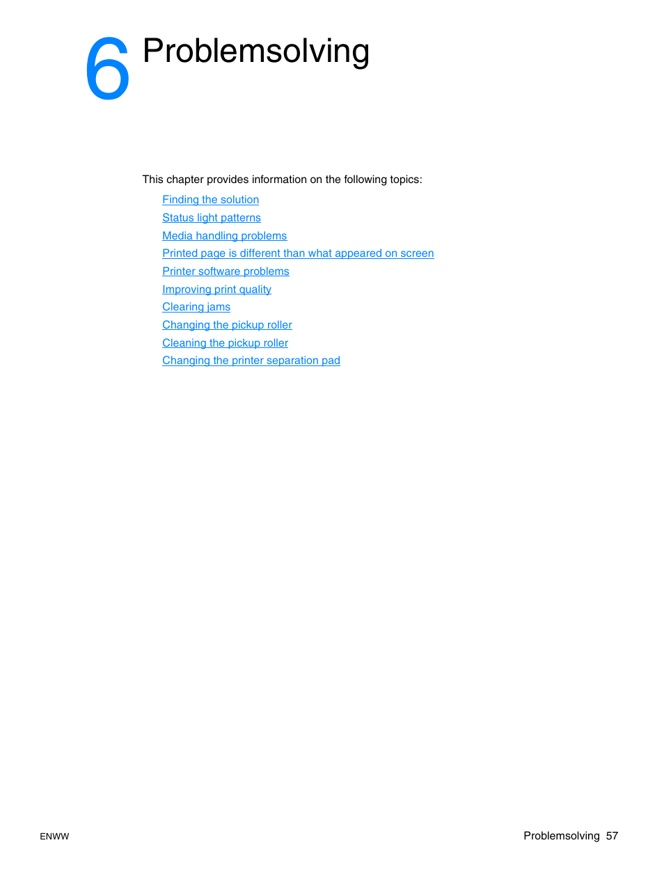 6 problemsolving, Problemsolving | HP LaserJet 1015 Printer User Manual | Page 65 / 122
