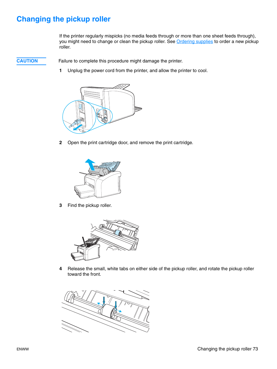 Changing the pickup roller | HP LaserJet 1015 Printer User Manual | Page 81 / 122