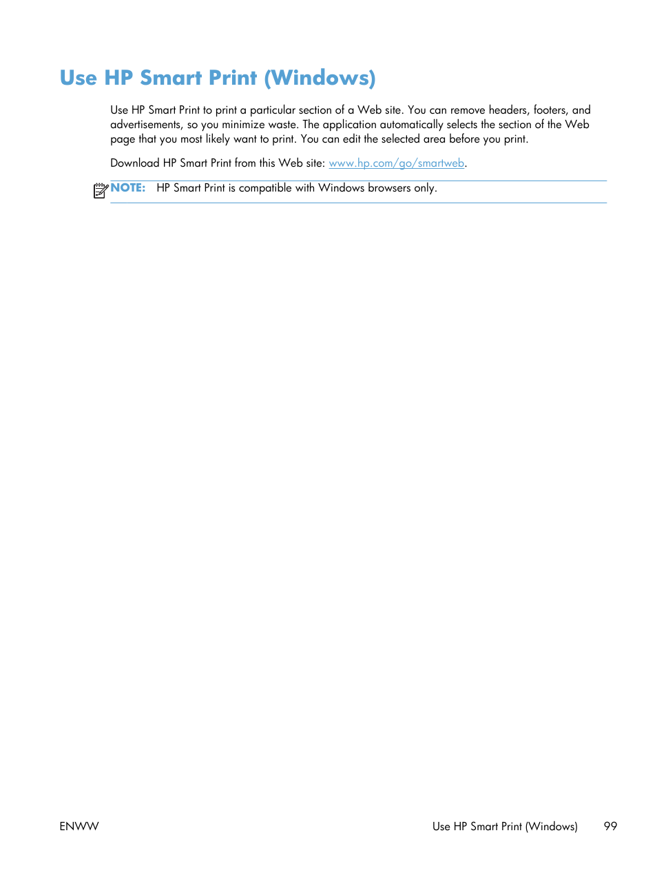 Use hp smart print (windows) | HP LaserJet Enterprise 500 MFP M525 User Manual | Page 113 / 332