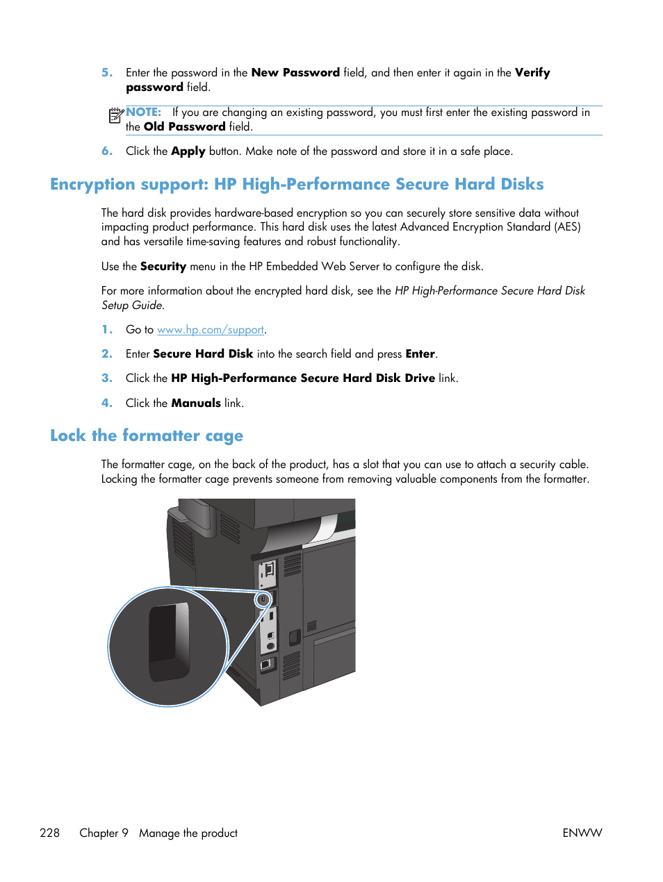 Lock the formatter cage | HP LaserJet Enterprise 500 MFP M525 User Manual | Page 242 / 332