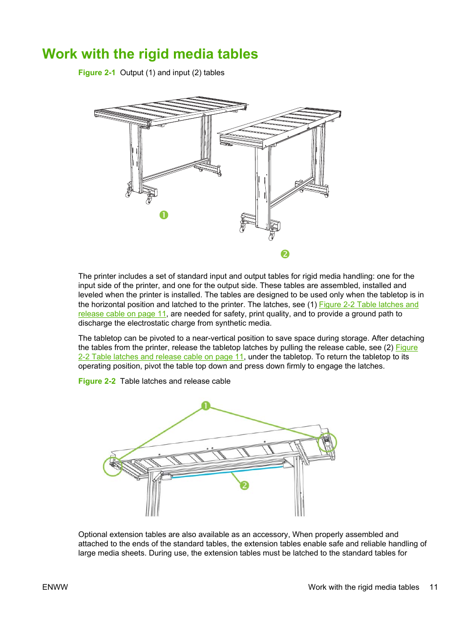 Work with the rigid media tables | HP Scitex FB700 Industrial Printer User Manual | Page 17 / 102