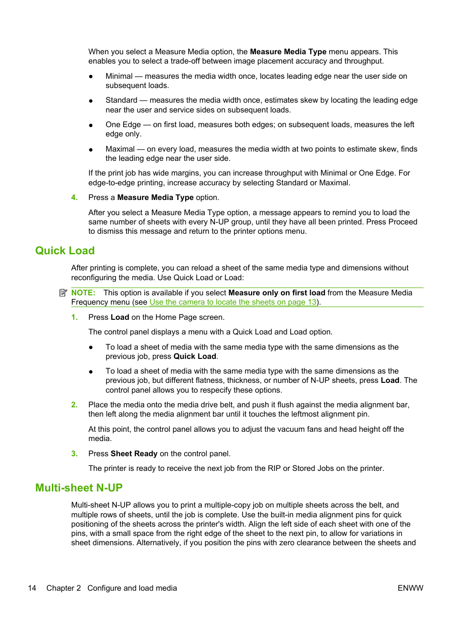 Quick load, Multi-sheet n-up, Quick load multi-sheet n-up | HP Scitex FB700 Industrial Printer User Manual | Page 20 / 102