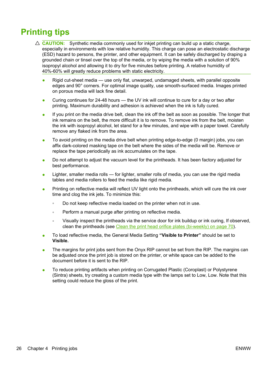 Printing tips | HP Scitex FB700 Industrial Printer User Manual | Page 32 / 102