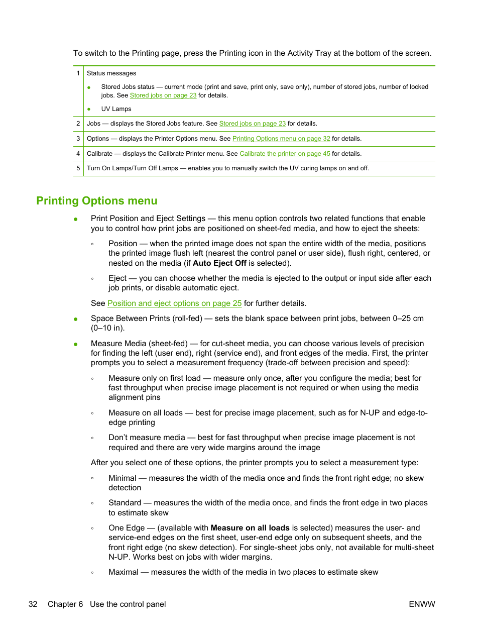 Printing options menu | HP Scitex FB700 Industrial Printer User Manual | Page 38 / 102