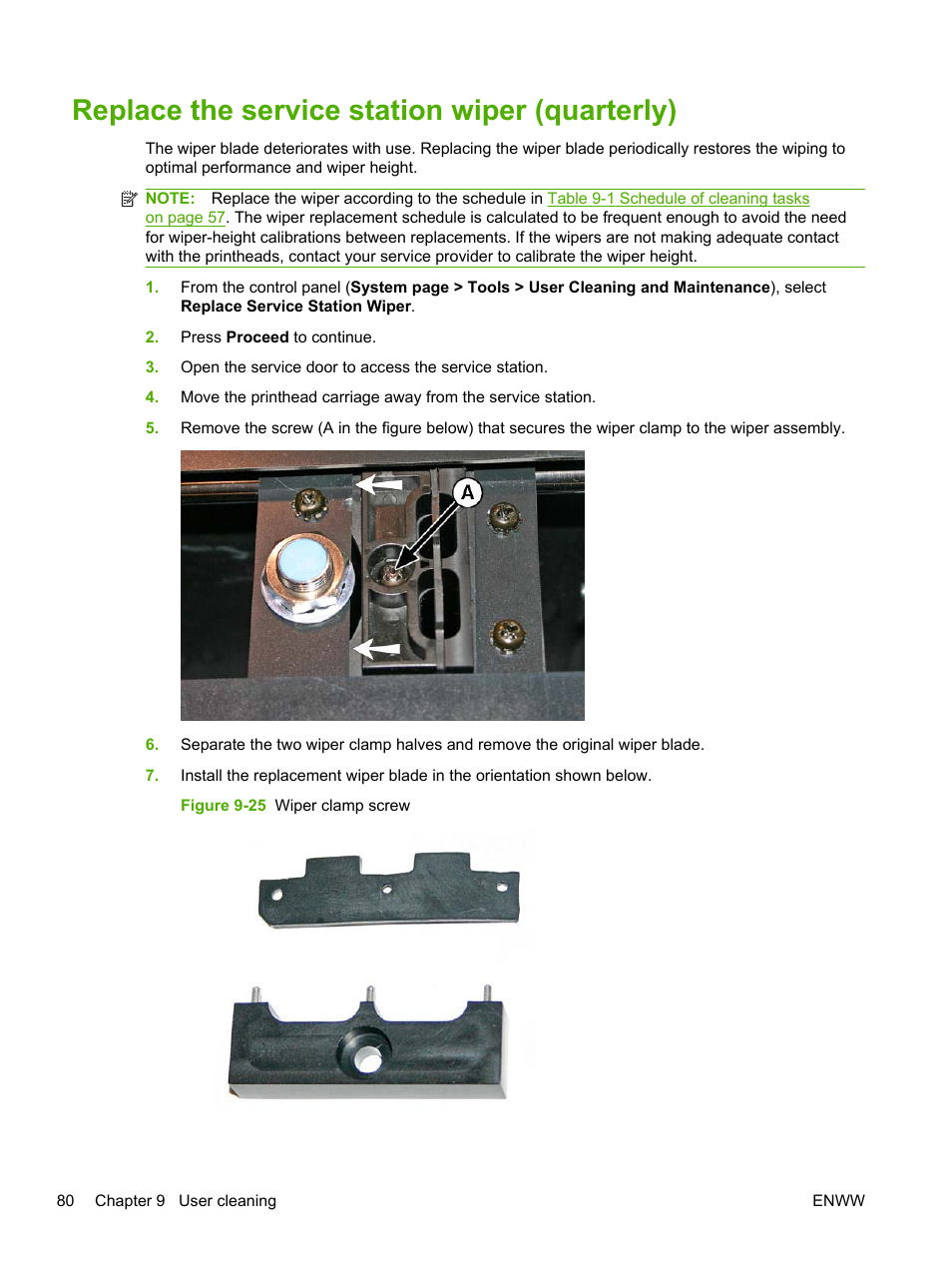 Replace the service station wiper (quarterly) | HP Scitex FB700 Industrial Printer User Manual | Page 86 / 102