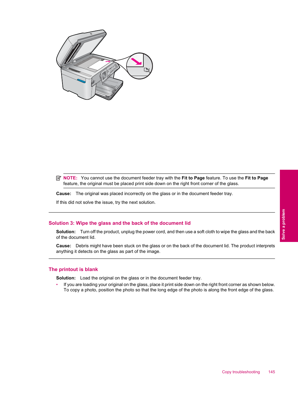 The printout is blank | HP Photosmart Premium Fax C309 User Manual | Page 147 / 244