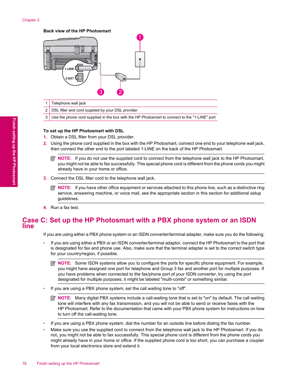 Isdn line | HP Photosmart Premium Fax C309 User Manual | Page 18 / 244