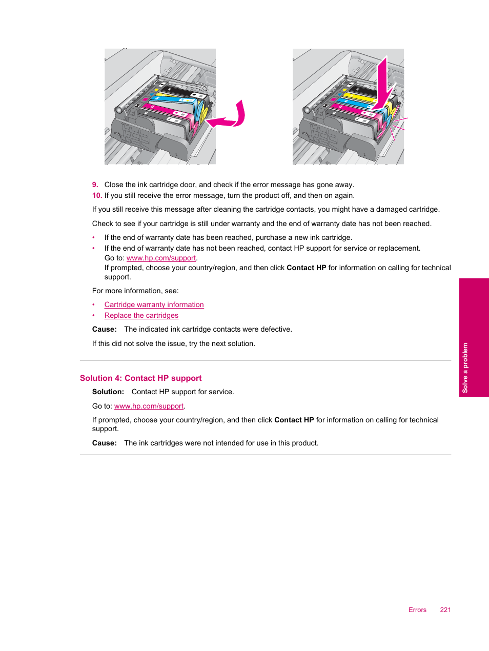 Solution 4: contact hp support | HP Photosmart Premium Fax C309 User Manual | Page 223 / 244