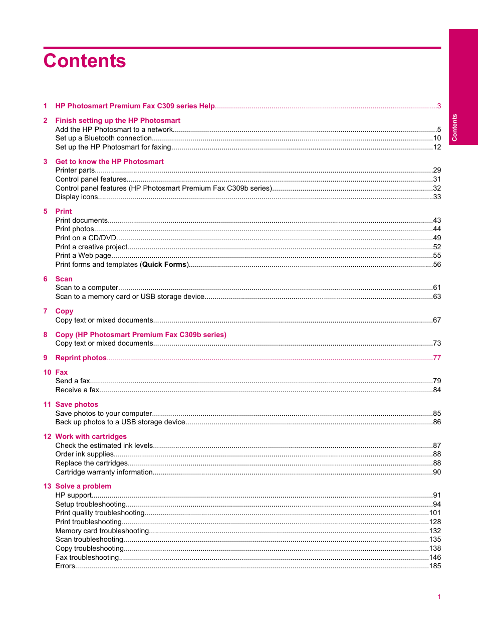 HP Photosmart Premium Fax C309 User Manual | Page 3 / 244