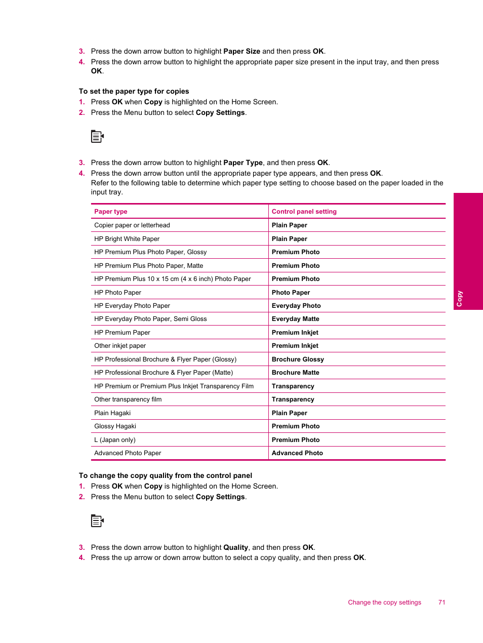 HP Photosmart Premium Fax C309 User Manual | Page 73 / 244