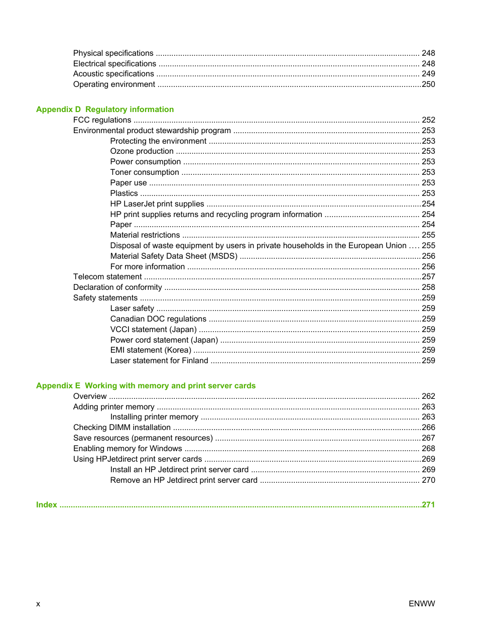 HP LaserJet M4345 Multifunction Printer series User Manual | Page 12 / 296