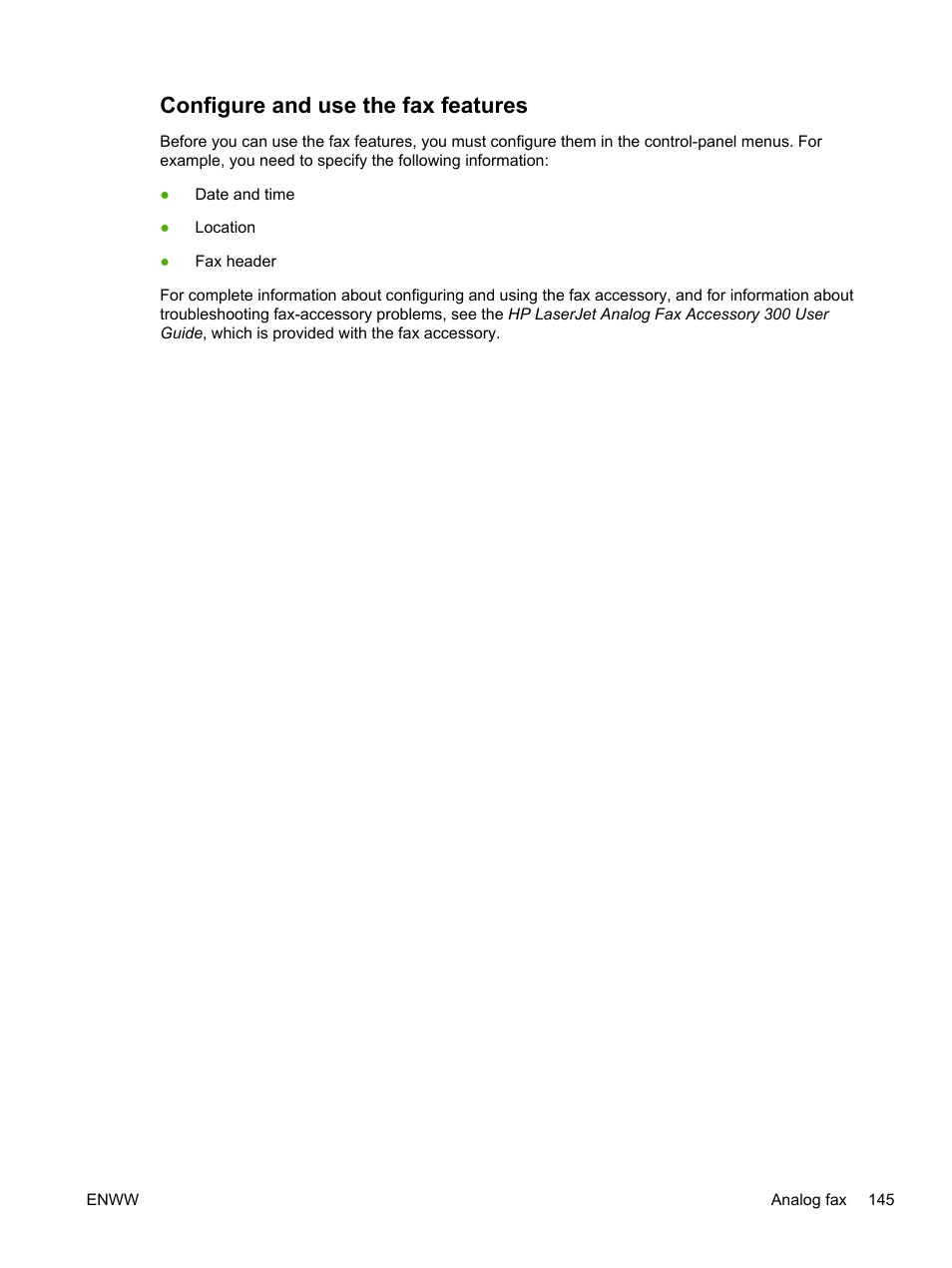 Configure and use the fax features | HP LaserJet M4345 Multifunction Printer series User Manual | Page 157 / 296