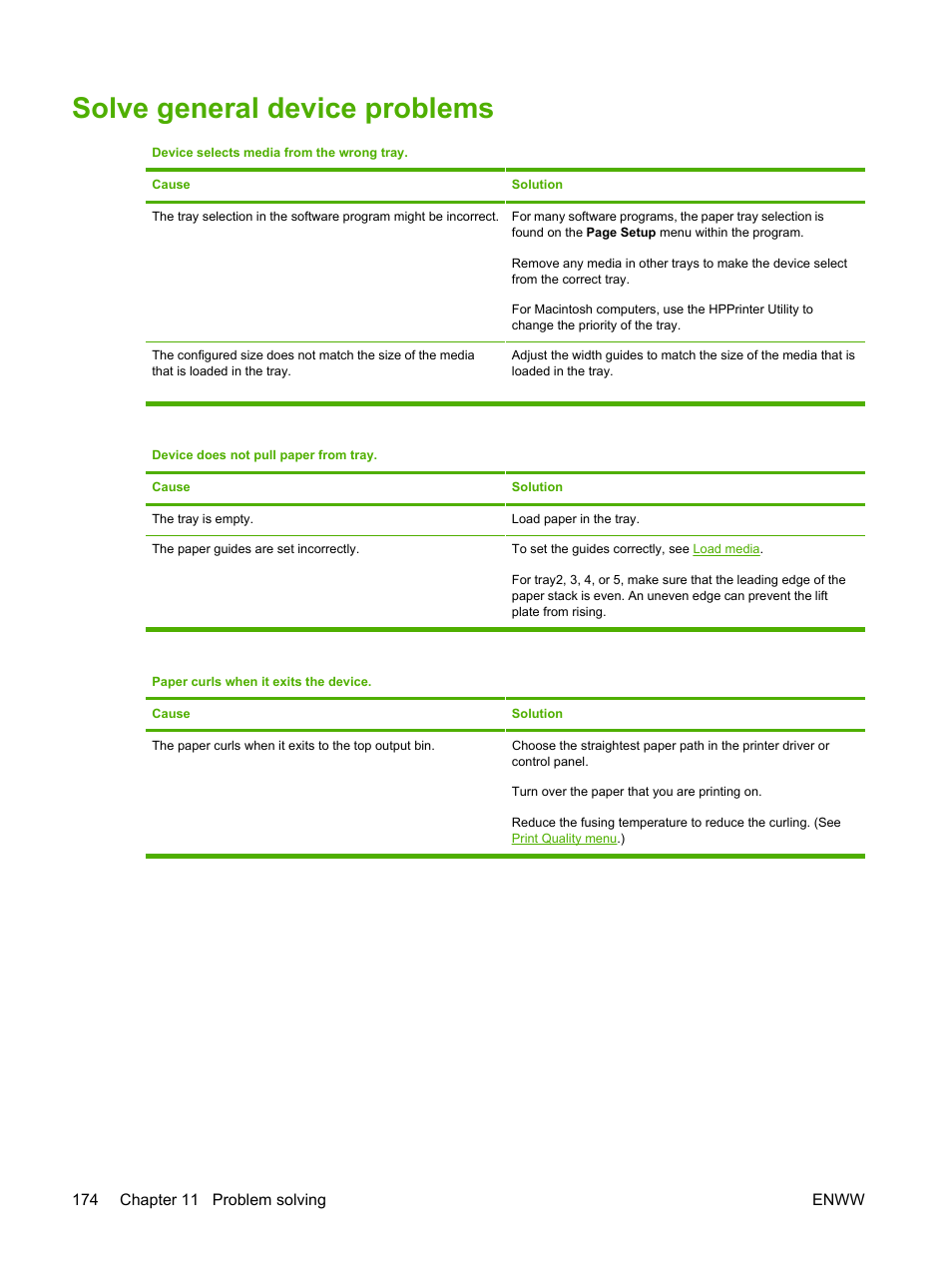 Solve general device problems | HP LaserJet M4345 Multifunction Printer series User Manual | Page 186 / 296