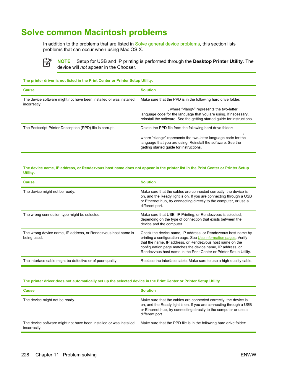 Solve common macintosh problems | HP LaserJet M4345 Multifunction Printer series User Manual | Page 240 / 296