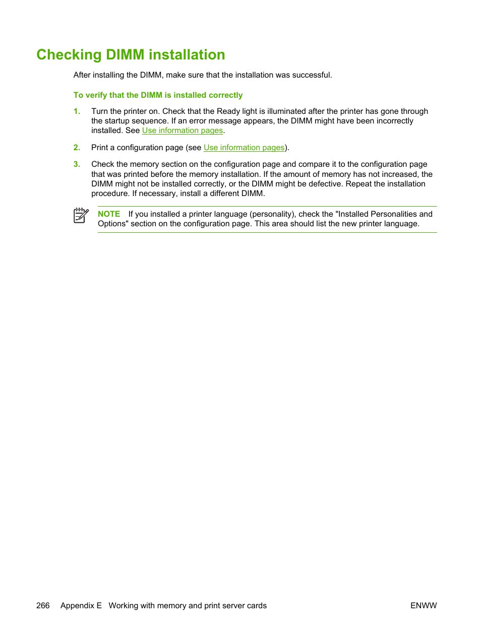 Checking dimm installation | HP LaserJet M4345 Multifunction Printer series User Manual | Page 278 / 296