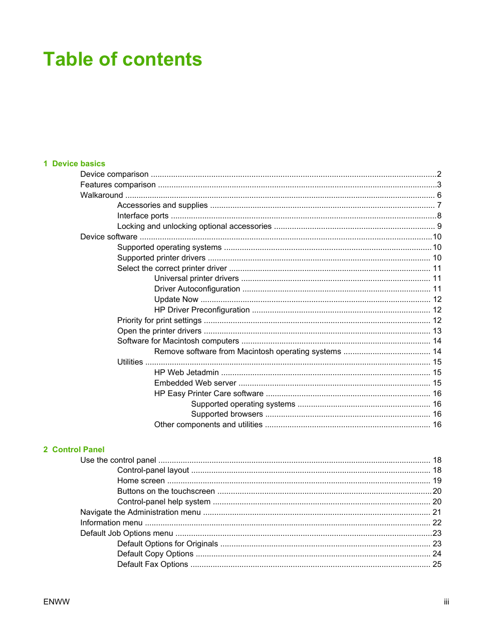 HP LaserJet M4345 Multifunction Printer series User Manual | Page 5 / 296