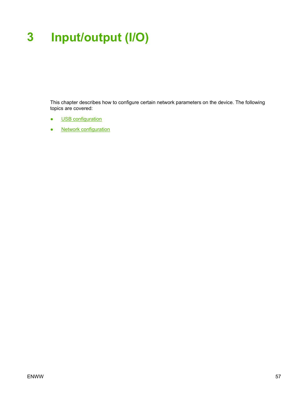 Input/output (i/o), 3 input/output (i/o), 3input/output (i/o) | HP LaserJet M4345 Multifunction Printer series User Manual | Page 69 / 296