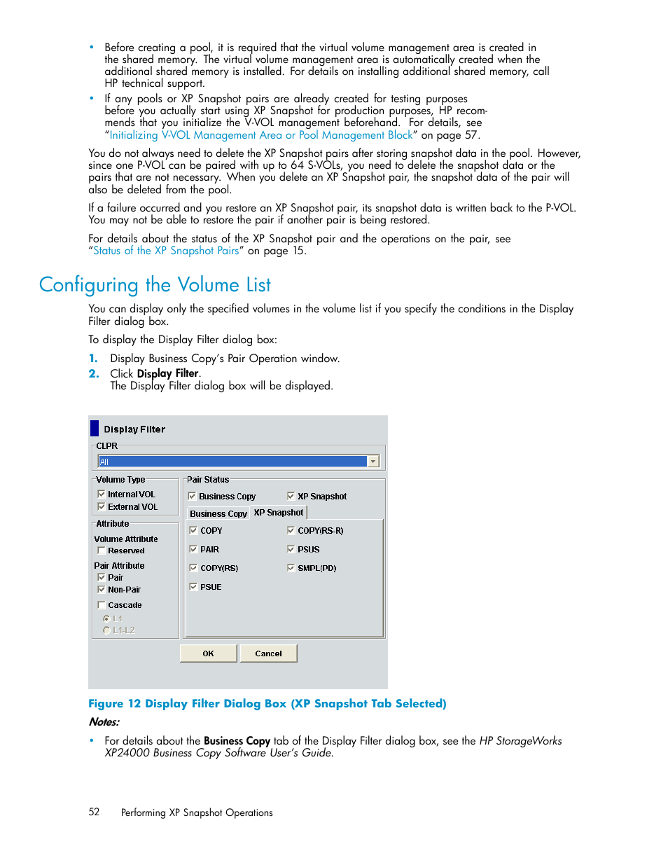 Conﬁguring the volume list, Figure 12 | HP StorageWorks XP Remote Web Console Software User Manual | Page 52 / 82