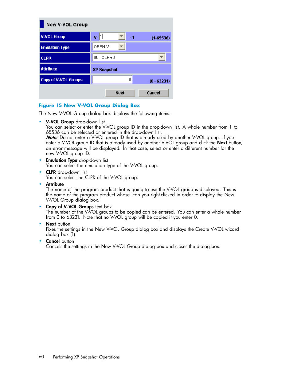 New v-vol group dialog box, Figure 15 | HP StorageWorks XP Remote Web Console Software User Manual | Page 60 / 82