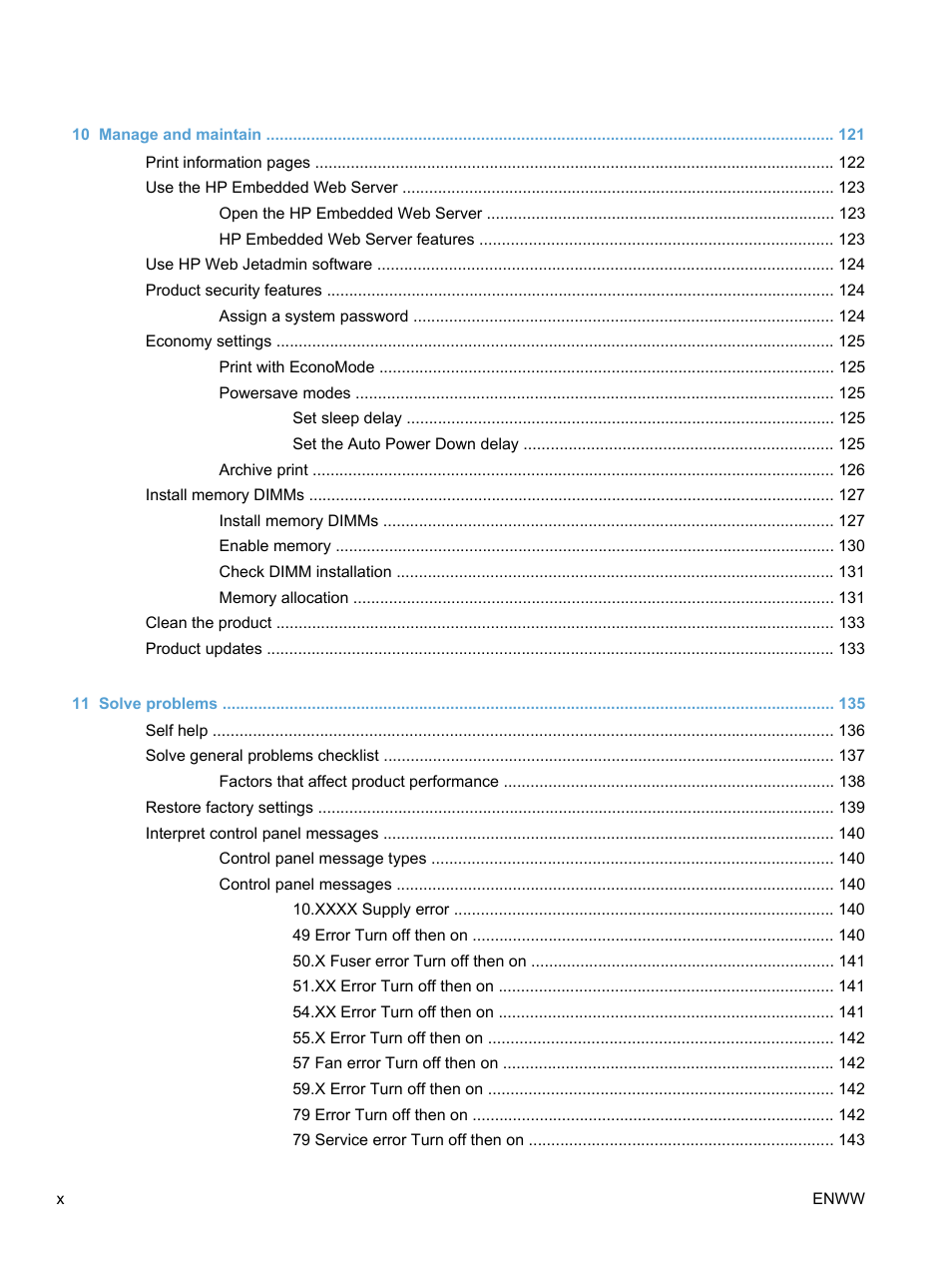 HP LaserJet Pro 400 color Printer M451 series User Manual | Page 12 / 242