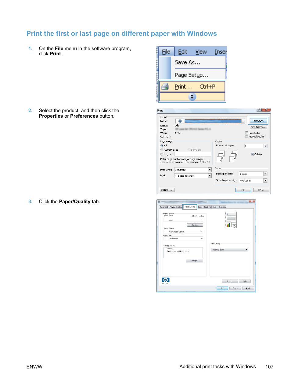 HP LaserJet Pro 400 color Printer M451 series User Manual | Page 125 / 242