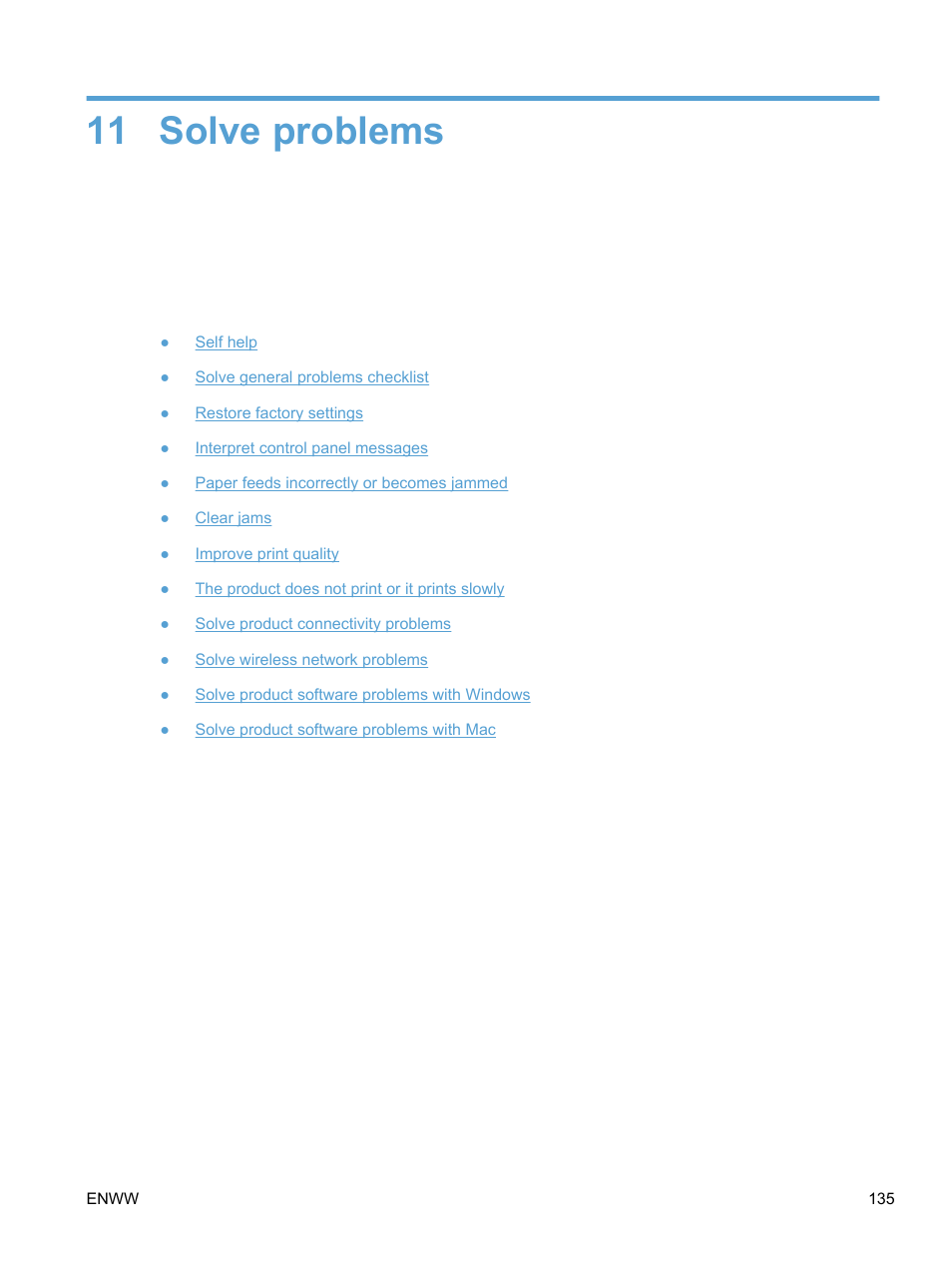 Solve problems, 11 solve problems | HP LaserJet Pro 400 color Printer M451 series User Manual | Page 153 / 242