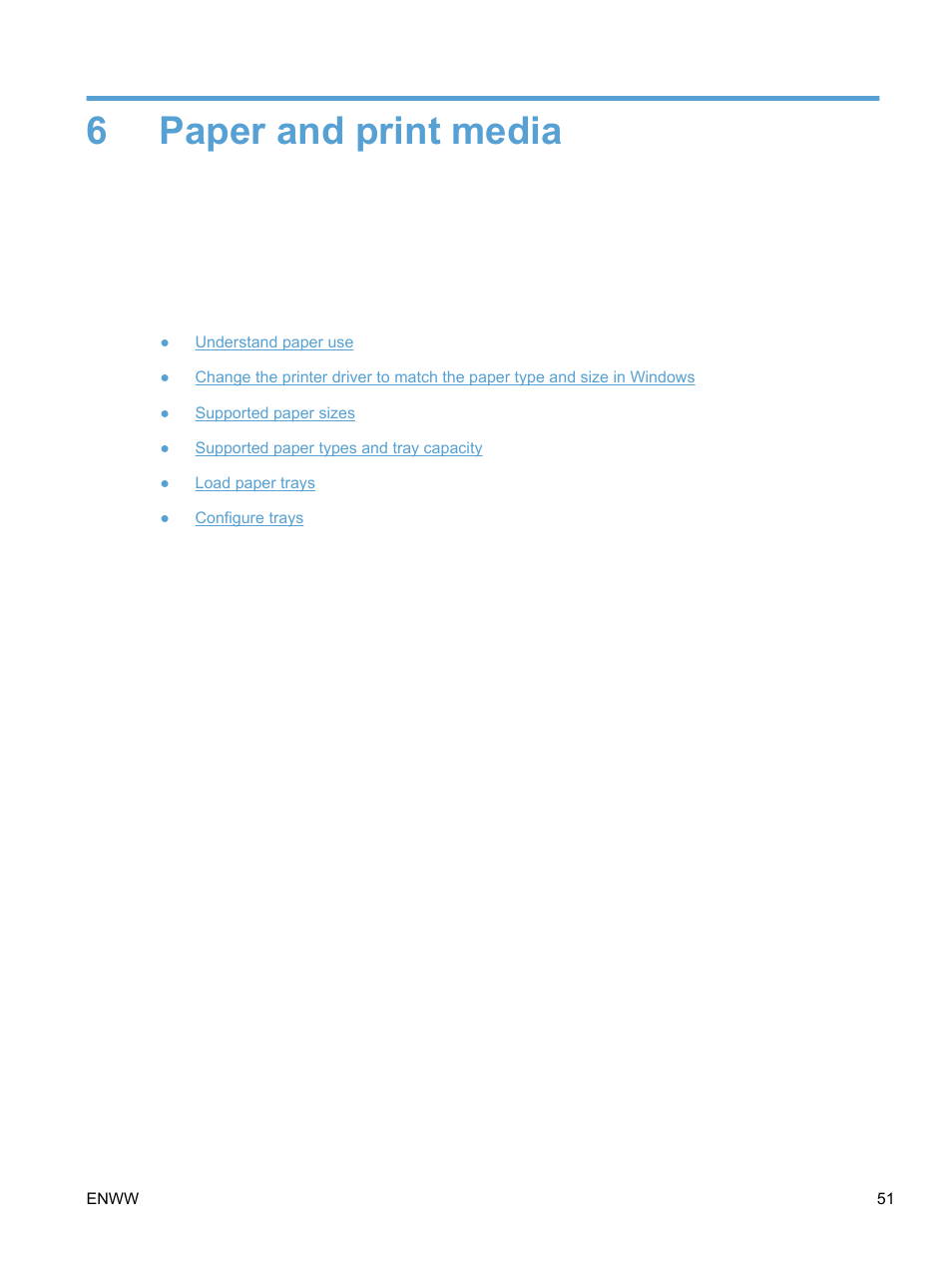 Paper and print media, 6 paper and print media, 6paper and print media | HP LaserJet Pro 400 color Printer M451 series User Manual | Page 69 / 242