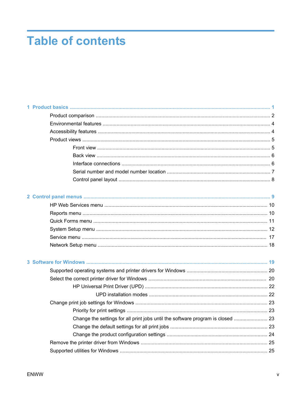 HP LaserJet Pro 400 color Printer M451 series User Manual | Page 7 / 242