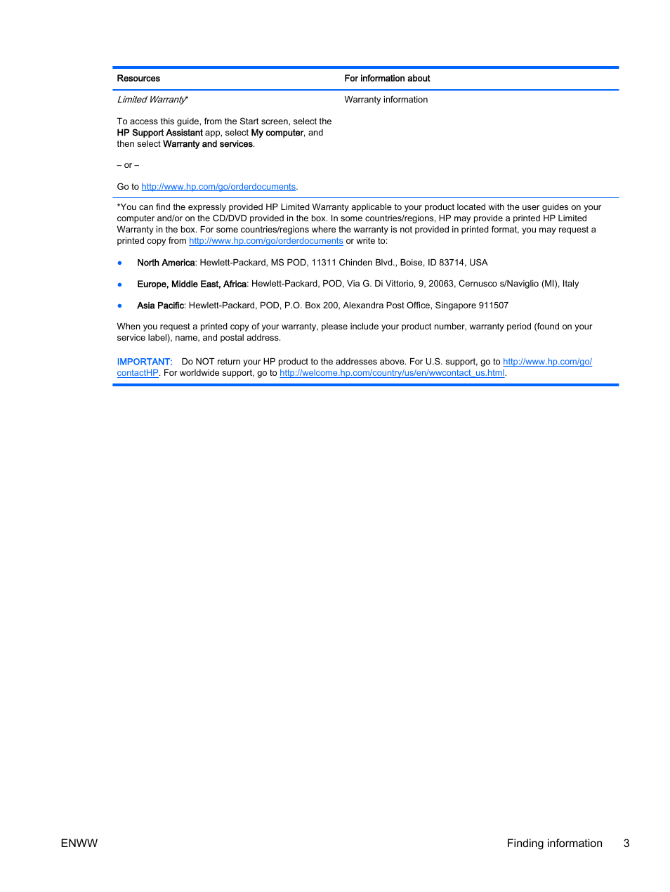 Enww finding information 3 | HP EliteBook 725 G2 Notebook PC User Manual | Page 13 / 114