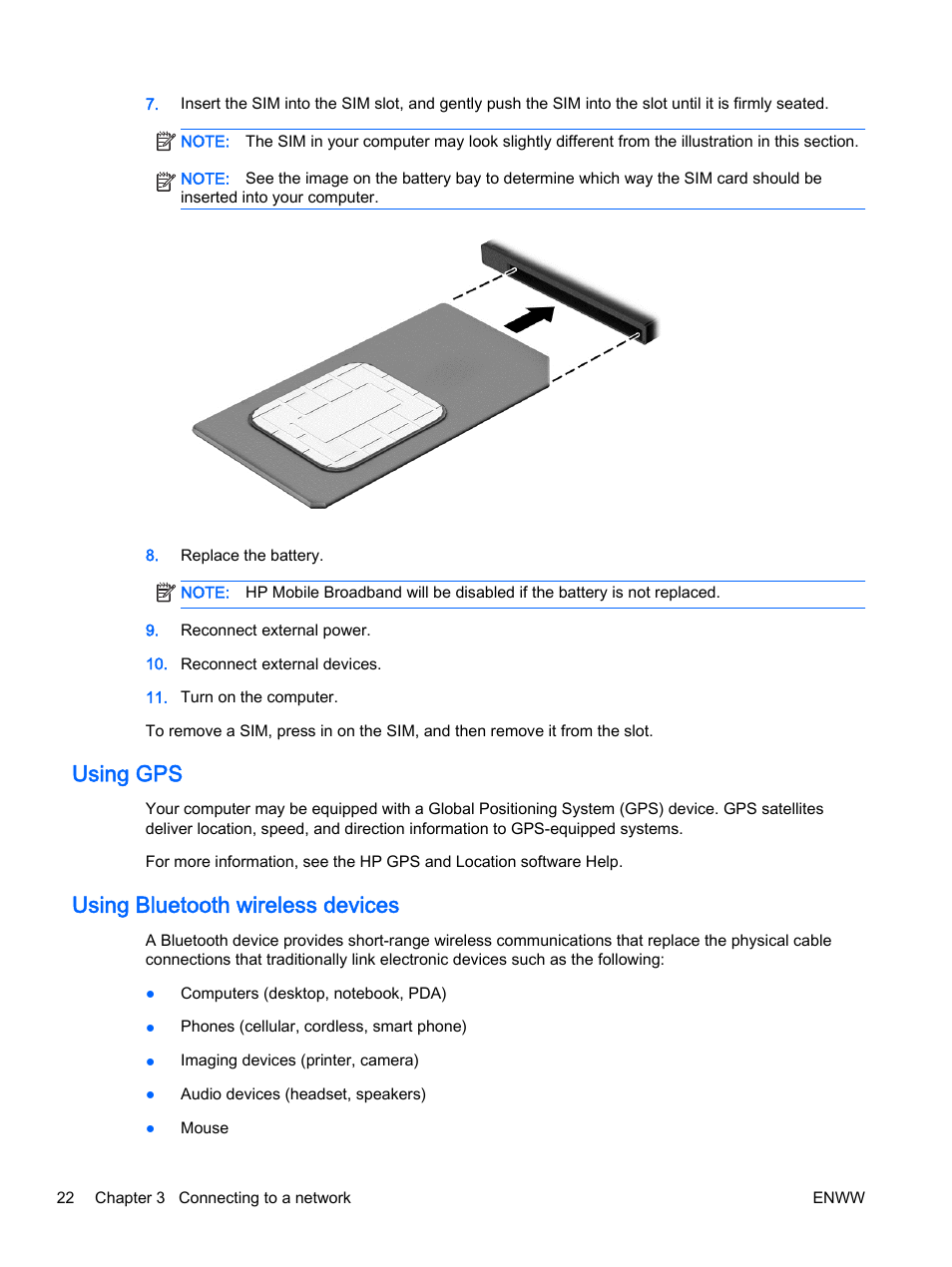 Using gps, Using bluetooth wireless devices, Using gps using bluetooth wireless devices | HP EliteBook 725 G2 Notebook PC User Manual | Page 32 / 114