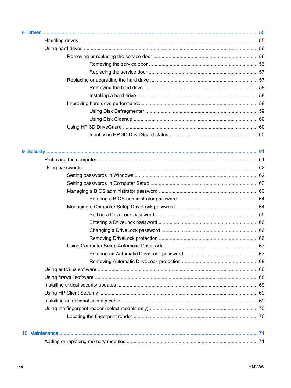 HP EliteBook 725 G2 Notebook PC User Manual | Page 8 / 114