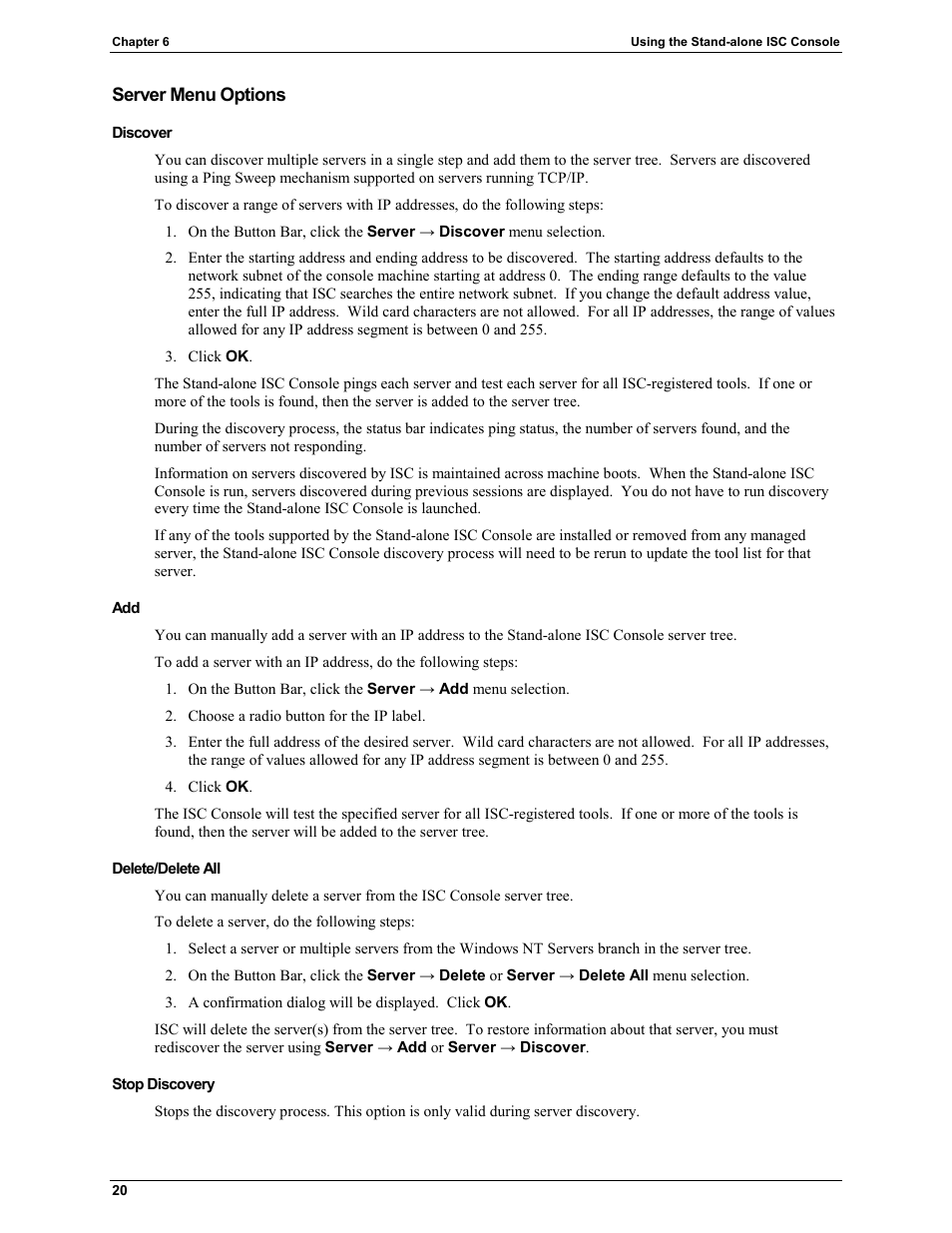 Server menu options | HP Integrity rx4610 Server User Manual | Page 24 / 25