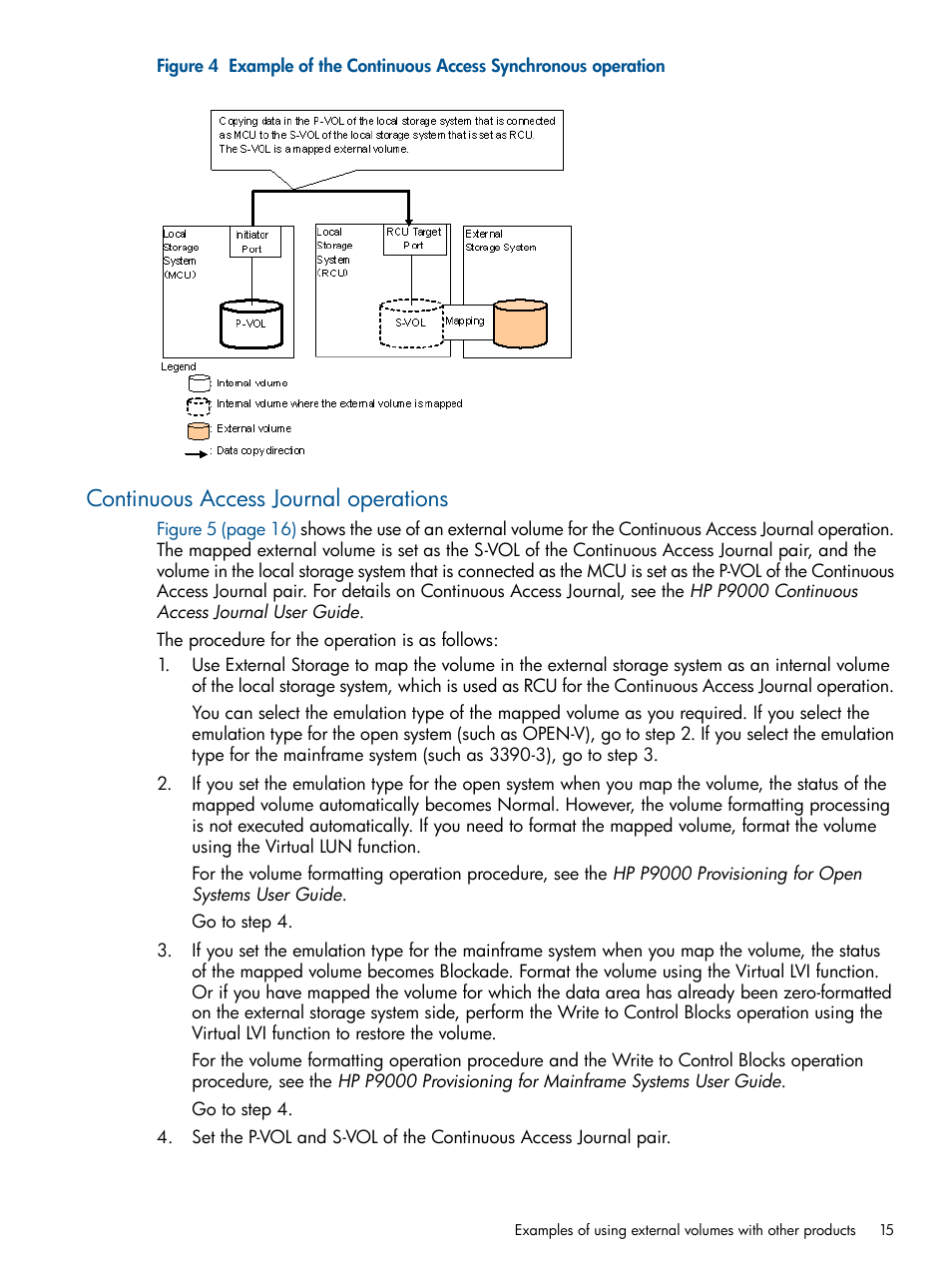 Continuous access journal operations, Continuous access journal | HP XP P9500 Storage User Manual | Page 15 / 133