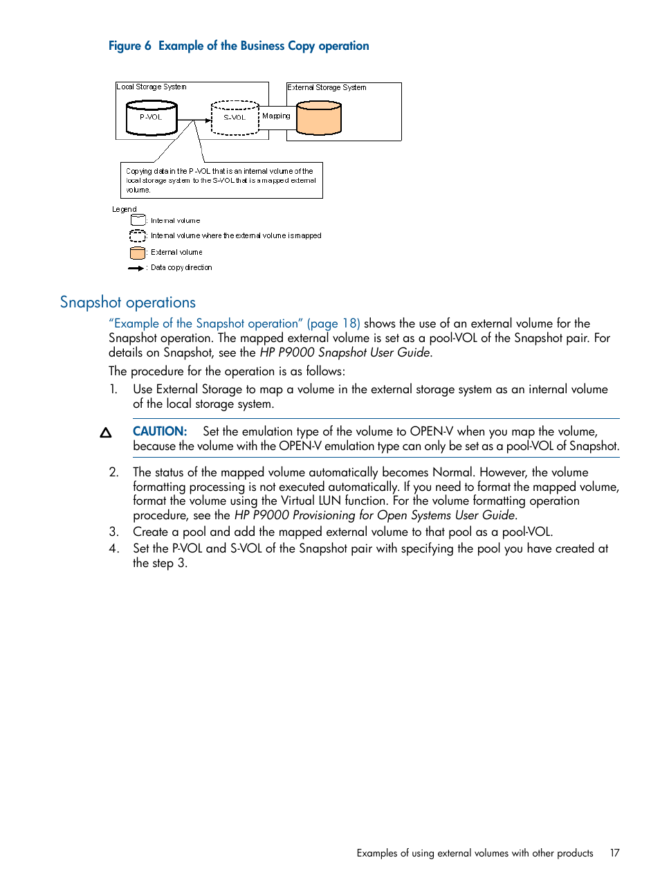 Snapshot operations | HP XP P9500 Storage User Manual | Page 17 / 133