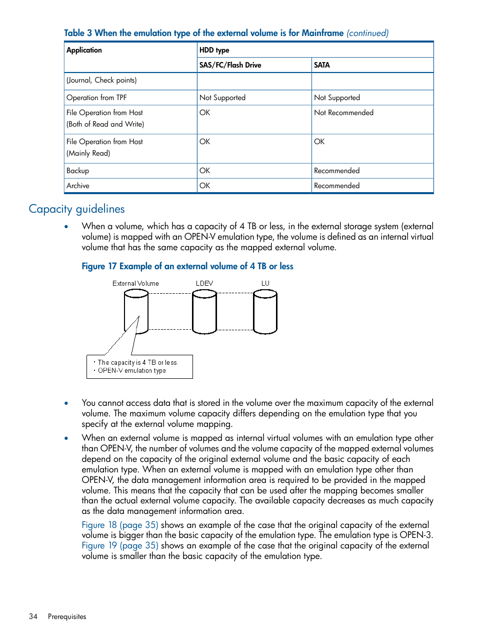 Capacity guidelines | HP XP P9500 Storage User Manual | Page 34 / 133